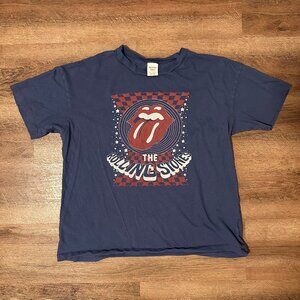 The Rolling Stones Short Sleeve XS - S Blue Cotton Graphic Band T Shirt
